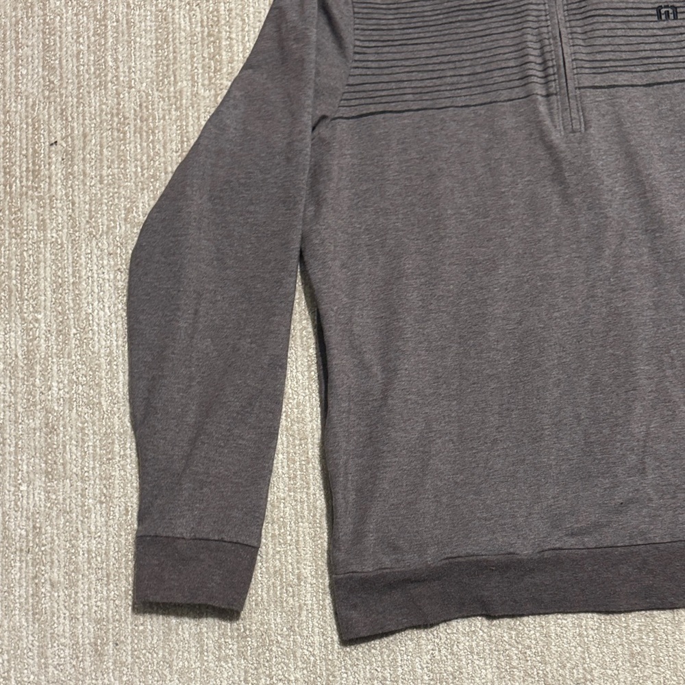 Travis Mathew Men's Size S Coffee Brown Smoke Signals 1/2 Zip Golf Sweatshirt - Picture 5 of 13
